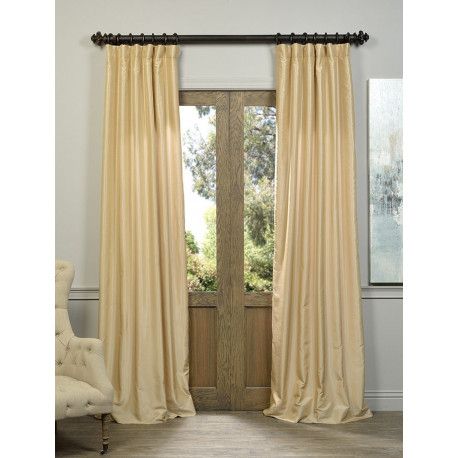 Almond Vintage Textured Faux Dupioni Silk Curtain – Curtain Drapery Pertaining To Flax Gold Vintage Faux Textured Silk Single Curtain Panels (Photo 17 of 50)