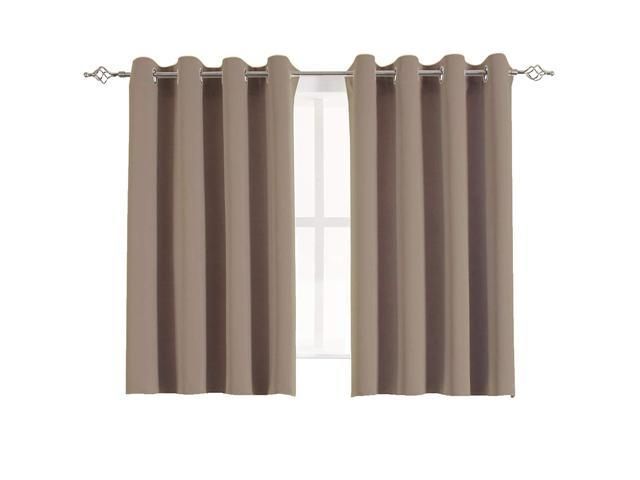 Aquazolax Kitchen Window Blackout Curtains Thermal Insulated Blackout  Drapery Solid Curtain Panels For Kid's Bedroom, 1 Pair, 54x45 Inches, Pertaining To Solid Thermal Insulated Blackout Curtain Panel Pairs (Photo 11 of 50)