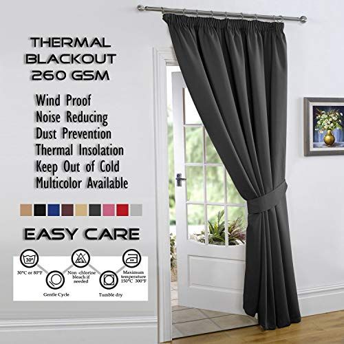 Aspire Homeware Pair Of Thermal Blackout Tap Top Curtains With Thermal Insulated Blackout Curtain Pairs (View 33 of 50)
