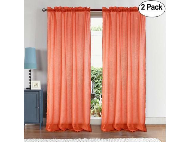 Astro Textured 54 X 90 In. Rod Pocket Curtain Panel, Coral  Set Of 2 –  Newegg Within Rod Pocket Curtain Panels (Photo 15 of 34)