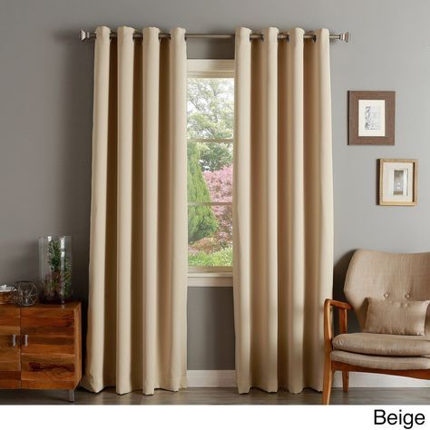 Aurora Home Silver Grommet Top Thermal Insulated 96 Inch With Antique Silver Grommet Top Thermal Insulated Blackout Curtain Panel Pairs (Photo 9 of 40)