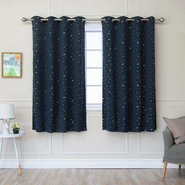 Aurora Home Star Struck Grommet Top 63 Inch Thermal Pertaining To Grommet Top Thermal Insulated Blackout Curtain Panel Pairs (View 6 of 50)