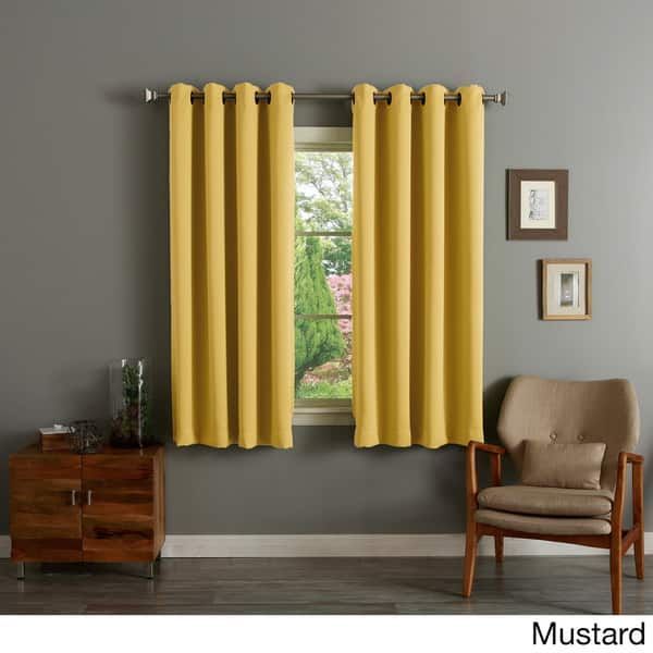 Aurora Home Thermal Insulated Blackout Grommet Top Curtain Pertaining To Antique Silver Grommet Top Thermal Insulated Blackout Curtain Panel Pairs (Photo 13 of 40)