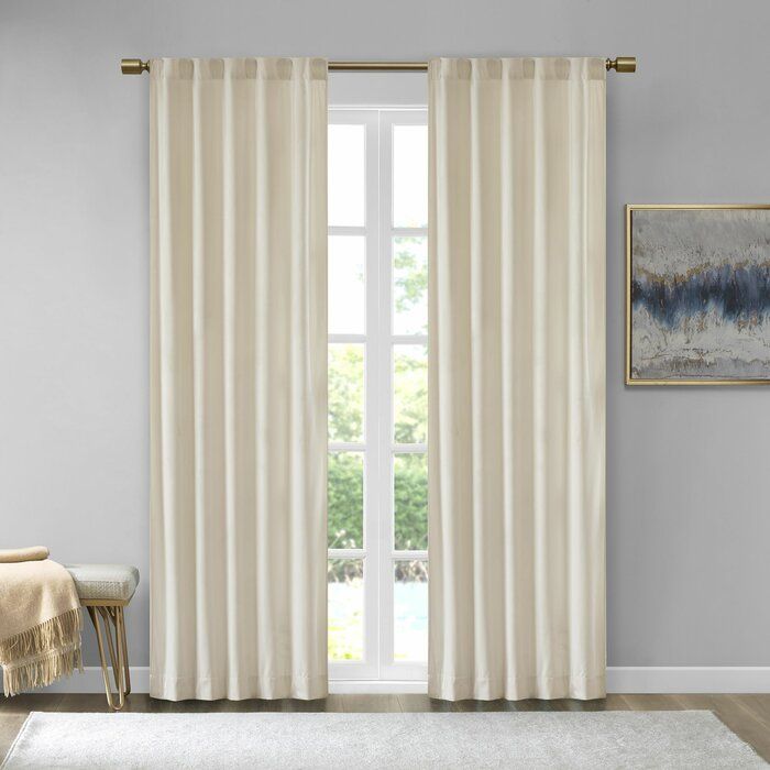 Aurora Poly Velvet Solid Room Darkening Rod Pocket/tab Top Curtain Panels Within Twisted Tab Lined Single Curtain Panels (Photo 44 of 50)