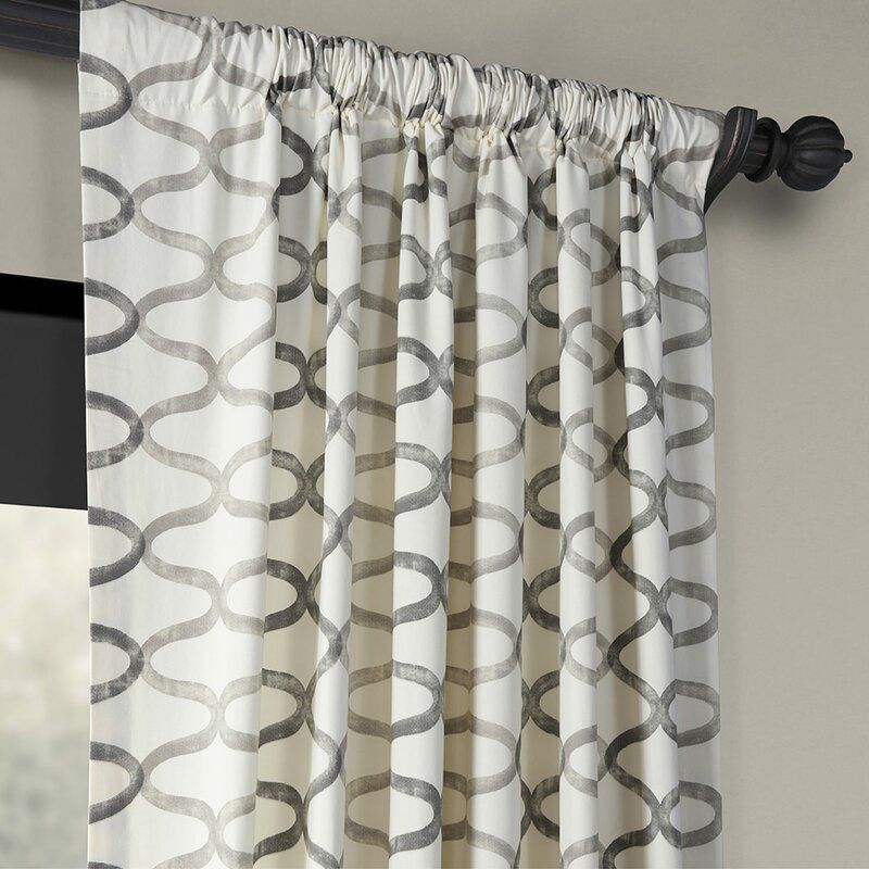 Balfour Graphic Printed Room Darkening Rod Pocket Single Curtain Panel Regarding Fretwork Print Pattern Single Curtain Panels (View 20 of 46)