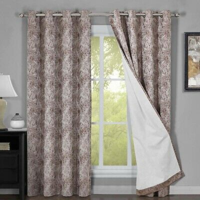 Bali Set Of 2 100% Blackout Curtains Upscaled Abstract Thermal Insulated  Grommet | Ebay Intended For Abstract Blackout Curtain Panel Pairs (Photo 8 of 46)