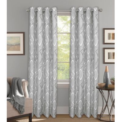 Bastille Lattice 108" Grommet 100% Blackout Window Curtain Intended For The Curated Nomad Duane Blackout Curtain Panel Pairs (View 2 of 50)