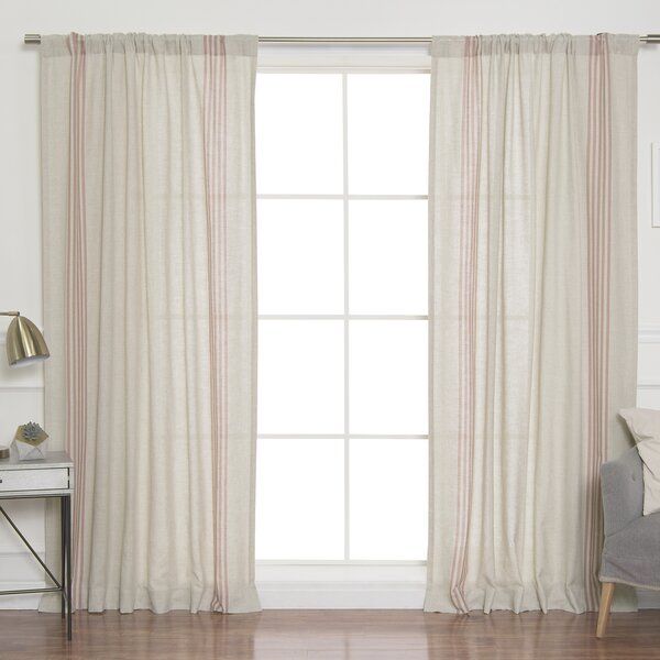 Bateman Striped Sheer Rod Pocket Curtain Panels With Regard To Vertical Colorblock Panama Curtains (View 40 of 50)
