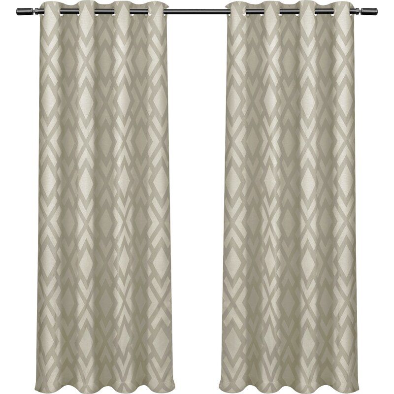 Bedelia Geometric Max Blackout Grommet Curtain Panels Intended For Blackout Grommet Curtain Panels (Photo 29 of 40)