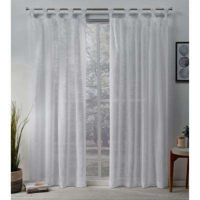 Belgian 50 In. W X 96 In. L Sheer Braided Tab Top Curtain Panel In Winter  White (2 Panels) Pertaining To Twisted Tab Lined Single Curtain Panels (Photo 20 of 50)
