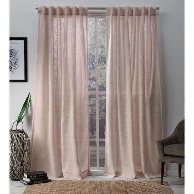 Bella 54 In. W X 96 In. L Sheer Hidden Tab Top Curtain Panel In Rose (2  Panels) Throughout Ombre Faux Linen Semi Sheer Curtains (Photo 8 of 50)