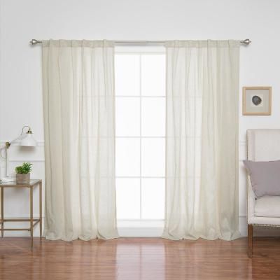 Best Home Fashion 84 In. L Pink Sheer Faux Linen Rod Pocket In Ombre Faux Linen Semi Sheer Curtains (Photo 14 of 50)