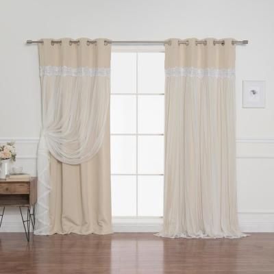 Best Home Fashion 84 In. L Umixm Vapor Tulle And Blackout For Mix & Match Blackout Tulle Lace Bronze Grommet Curtain Panel Sets (Photo 18 of 50)
