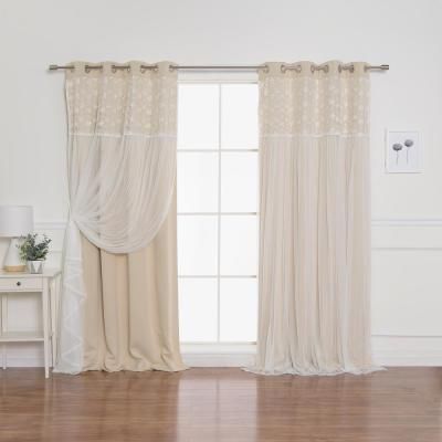 Best Home Fashion 84 In. L Umixm Vapor Tulle And Blackout Intended For Mix And Match Blackout Blackout Curtains Panel Sets (Photo 17 of 50)