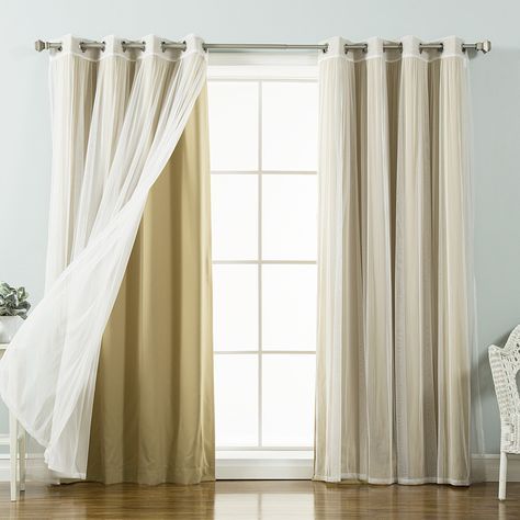 Best Home Fashion Mix & Match Tulle Sheer Lace Blackout With Regard To Elrene Aurora Kids Room Darkening Layered Sheer Curtains (Photo 21 of 40)