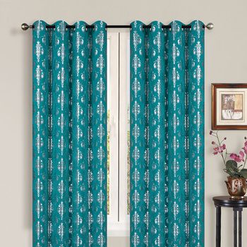 Best Price Metallic Foil Print Blackout Window Curtain – Buy Foil,print  Curtain,metallic Printed Window Curtain Product On Alibaba With Total Blackout Metallic Print Grommet Top Curtain Panels (View 48 of 50)