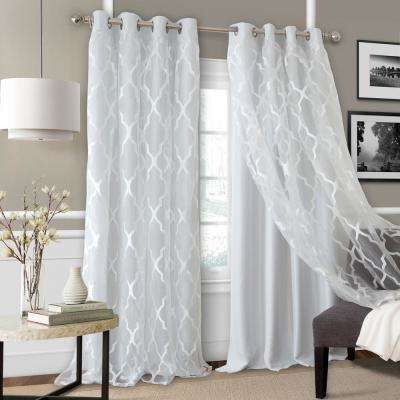 Bethany Sheer Overlay Blackout Window Curtain With Regard To Off White Vintage Faux Textured Silk Curtains (Photo 15 of 50)