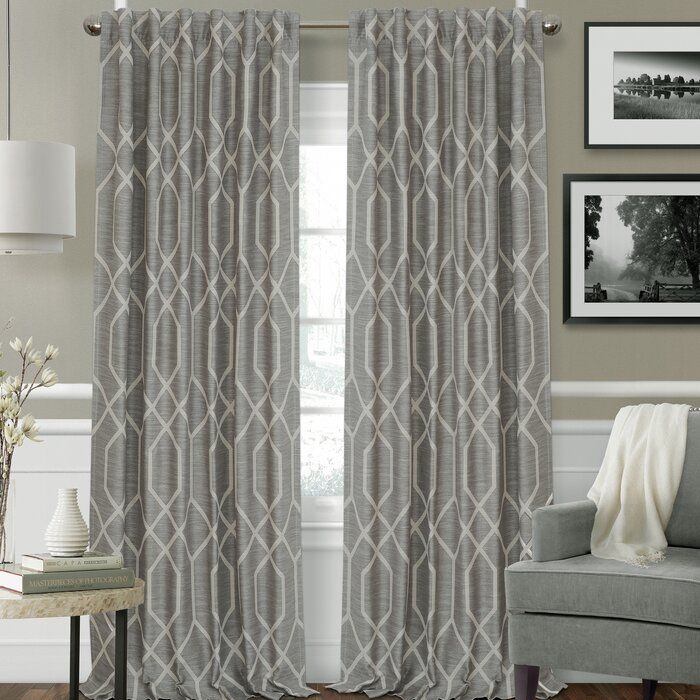 Featured Photo of 2024 Best of Geometric Linen Room Darkening Window Curtains