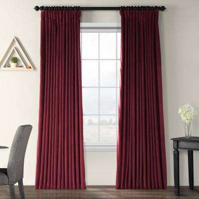 Blackout Signature Burgundy Doublewide Blackout Velvet Curtain – 100 In. W  X 108 In. L (1 Panel) Throughout Velvet Dream Silver Curtain Panel Pairs (Photo 23 of 49)