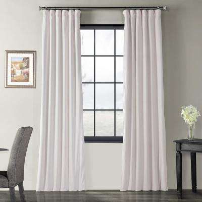 Blackout Signature Off White Blackout Velvet Curtain – 50 In. W X 120 In. L  (1 Panel) In Velvet Dream Silver Curtain Panel Pairs (Photo 5 of 49)