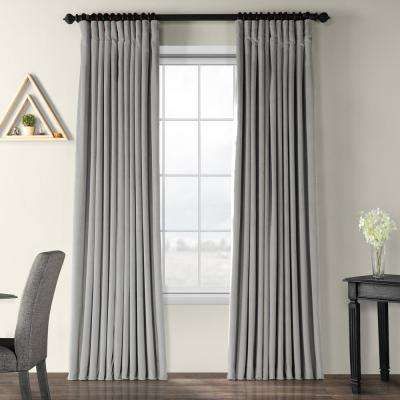 Blackout Signature Silver Grey Doublewide Blackout Velvet Curtain – 100 In.  W X 108 In. L (1 Panel) Within Velvet Solid Room Darkening Window Curtain Panel Sets (Photo 21 of 47)