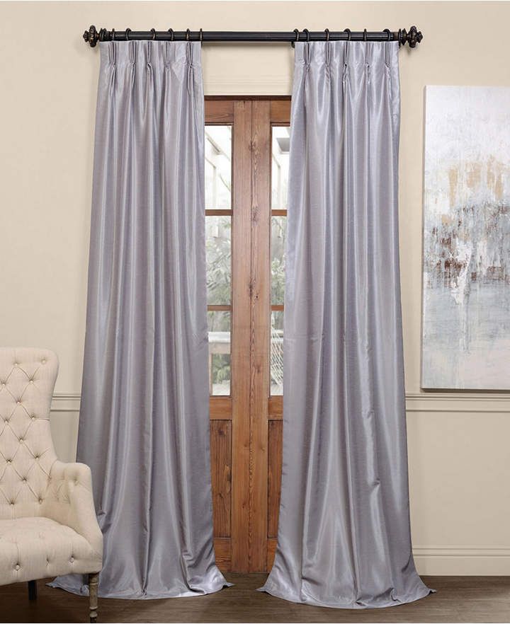 Blackout Vintage Textured Pleated 25 X 84 Curtain Panel Within Silver Vintage Faux Textured Silk Curtain Panels (Photo 3 of 50)