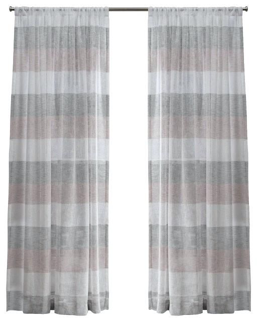 Blush Curtain Panels – Suresidencia In Ocean Striped Window Curtain Panel Pairs With Grommet Top (Photo 22 of 41)