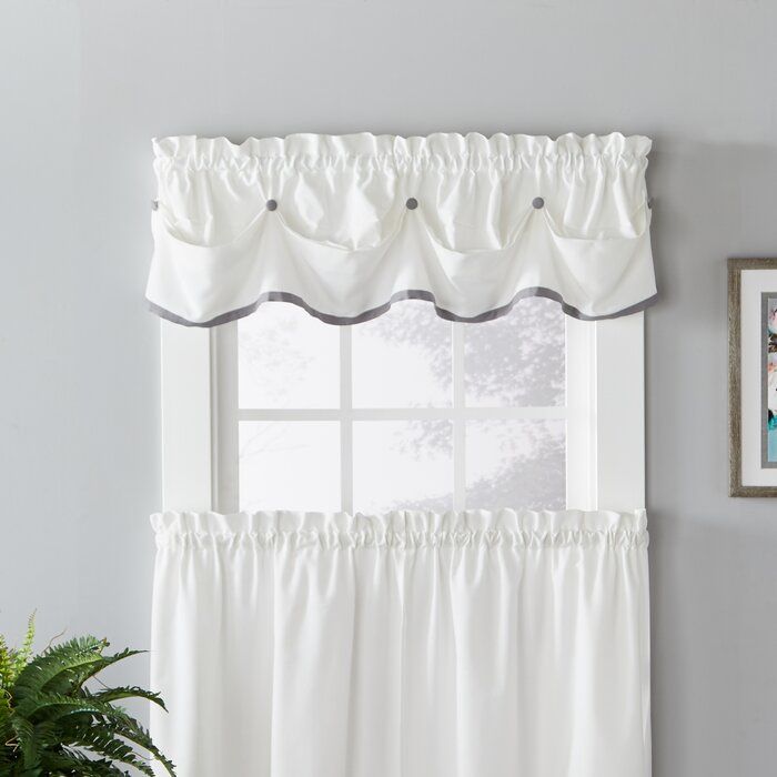 Bowdon Kitchen Curtain For Sheer Voile Waterfall Ruffled Tier Single Curtain Panels (View 17 of 50)