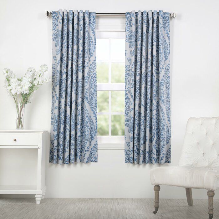 Bryton Paisley Synthetic Blackout Thermal Rod Pocket Single Curtain Panel Intended For Single Curtain Panels (Photo 30 of 36)