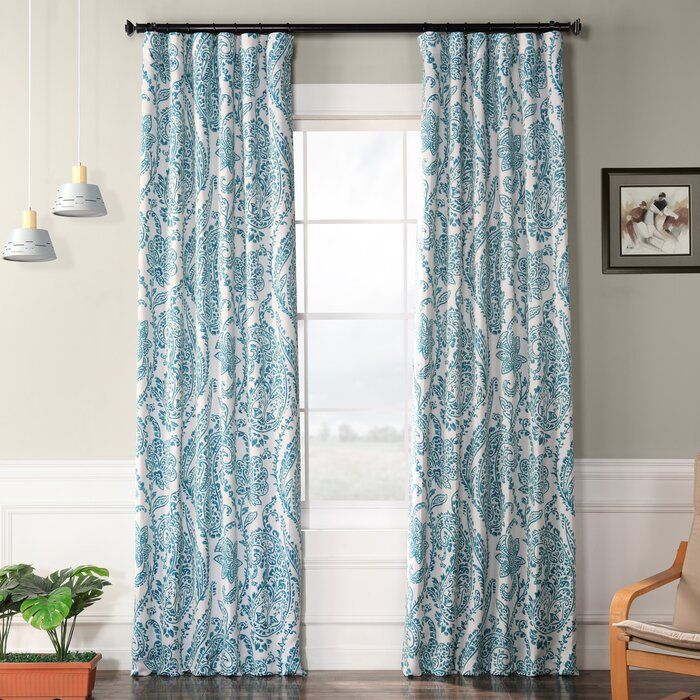 Bryton Paisley Synthetic Blackout Thermal Rod Pocket Single Curtain Panel Pertaining To Whitman Curtain Panel Pairs (View 49 of 50)