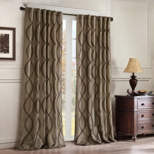 Buy Madison Park Whitman 1 Pair Curtain Panels Blue Taupe In Whitman Curtain Panel Pairs (Photo 7 of 50)