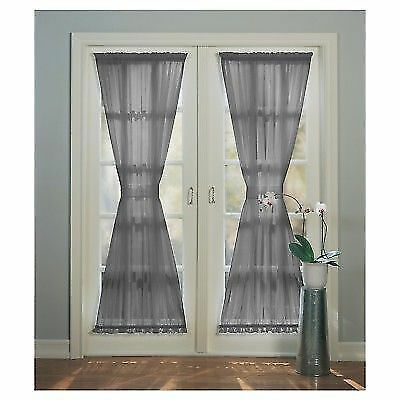 Buy No. 918 Emily Sheer Voile Single Curtain Door Panel With Tie Back  Imported Gray Online | Ebay Regarding Emily Sheer Voile Single Curtain Panels (Photo 14 of 41)