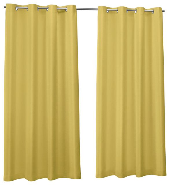 Canvas Indoor/outdoor Grommet Top Curtain Panels, Set Of 2, Butter, 54"x108" With Delano Indoor/outdoor Grommet Top Curtain Panel Pairs (View 9 of 45)