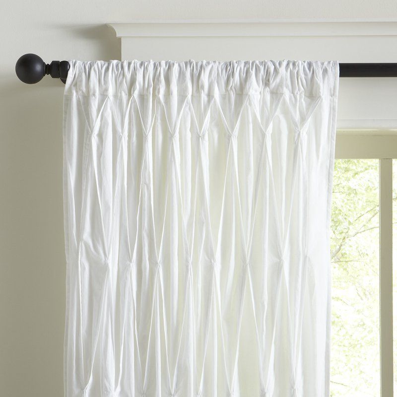 Casimiro Cotton Voile Solid Sheer Pinch Pleat Single Curtain Intended For Solid Cotton Pleated Curtains (View 11 of 50)