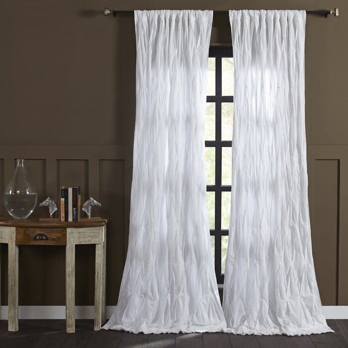 Casimiro Cotton Voile Solid Sheer Pinch Pleat Single Curtain Panel Inside Solid Cotton Pleated Curtains (Photo 6 of 50)