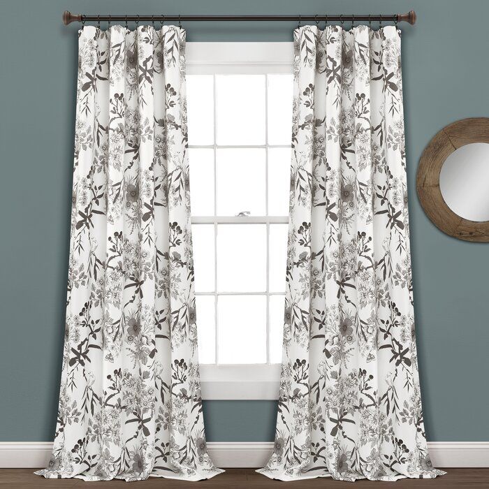Chapin Floral Room Darkening Thermal Rod Pocket Curtain Panels Pertaining To Whitman Curtain Panel Pairs (Photo 47 of 50)