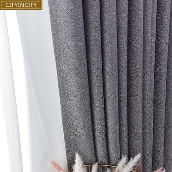 Cityincity Blackout Curtains For Living Room Modern Drapes Faux Linen  Korean Style Window Curtain For Bedroom Customized In Faux Linen Blackout Curtains (Photo 35 of 50)