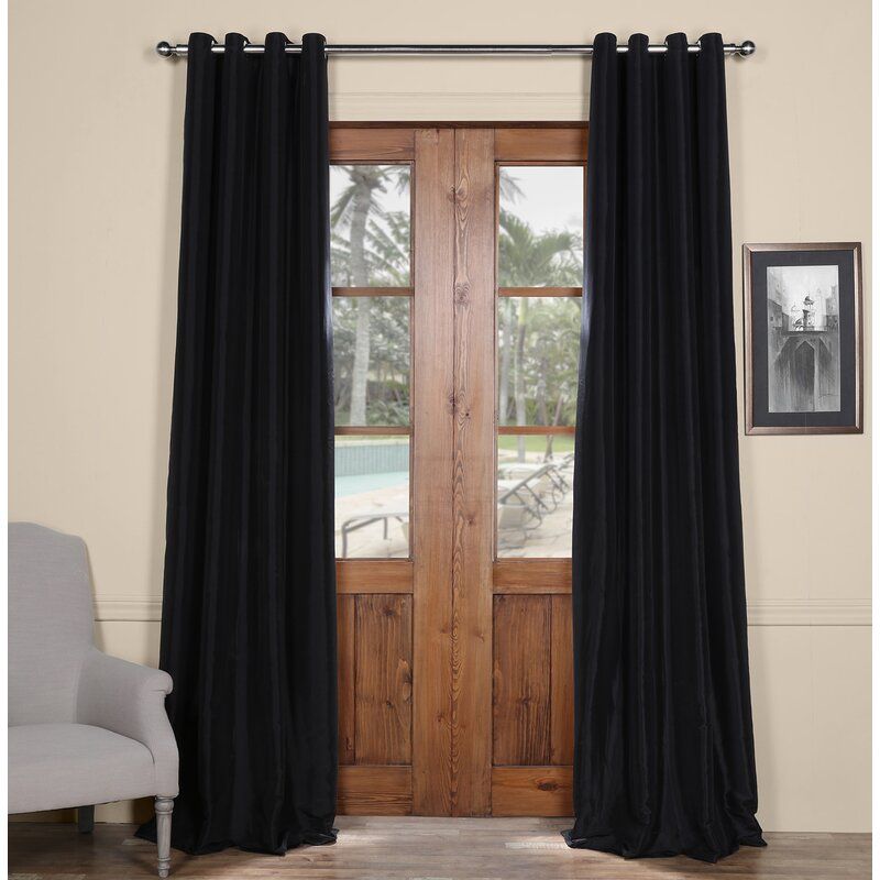 Clapham Solid Blackout Faux Silk Taffeta Thermal Rod Pocket Single Curtain  Panel Inside Faux Silk Taffeta Solid Blackout Single Curtain Panels (Photo 5 of 50)