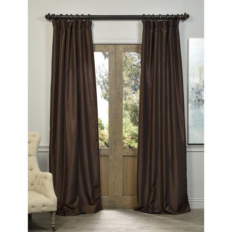 Coffee Bean Vintage Textured Faux Dupioni Silk Curtain – Curtain Drapery Regarding Vintage Faux Textured Dupioni Silk Curtain Panels (Photo 24 of 50)