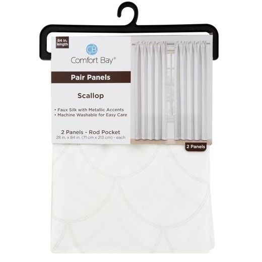 Comfort Bay Scalloped Window Panel Set, 84 In (View 4 of 50)