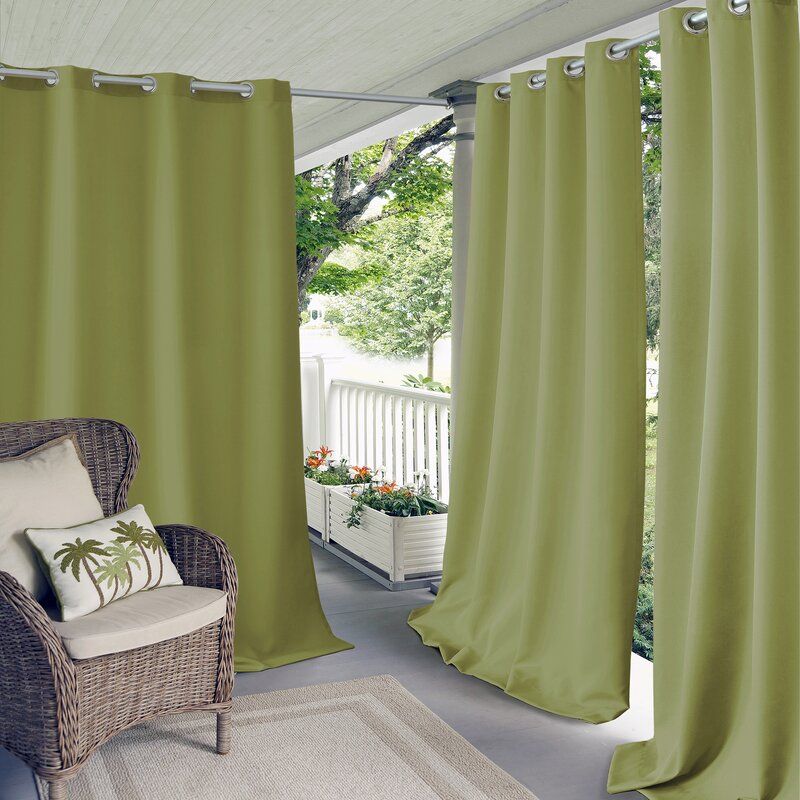 Connor Solid Light Filtering Grommet Single Curtain Panel Throughout Valencia Cabana Stripe Indoor/outdoor Curtain Panels (Photo 23 of 37)