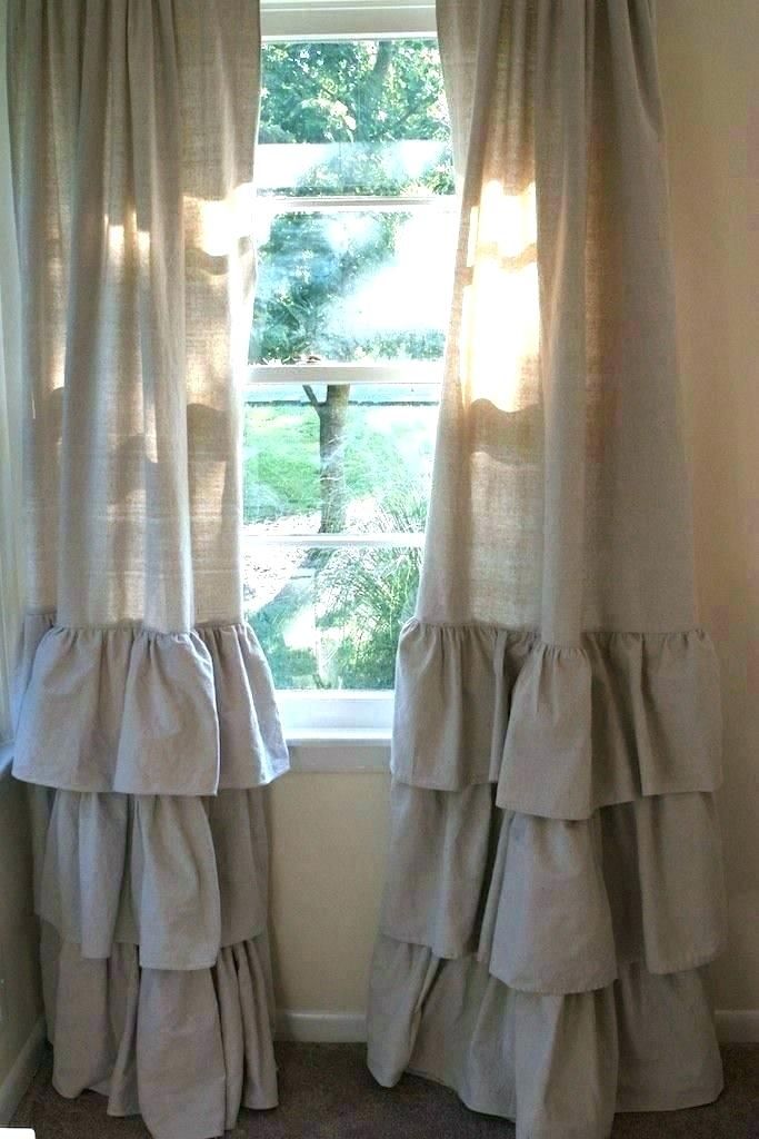 Cream Ruffle Curtains In Lydia Ruffle Window Curtain Panel Pairs (Photo 19 of 43)