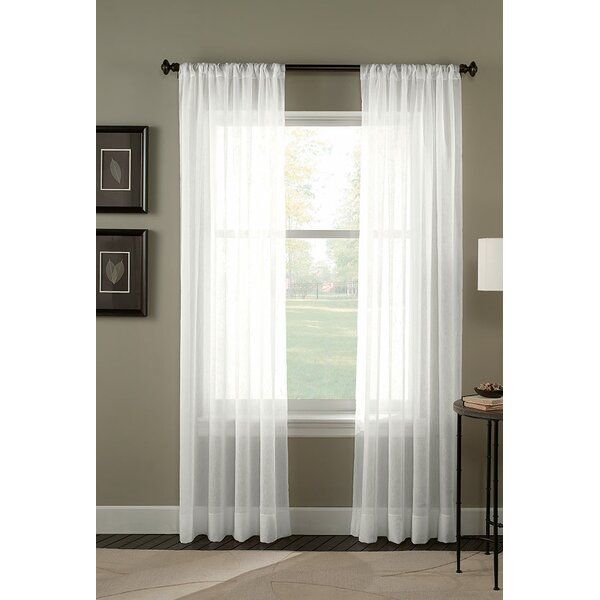 Crinkle Voile Curtains | Wayfair With Emily Sheer Voile Grommet Curtain Panels (View 28 of 37)