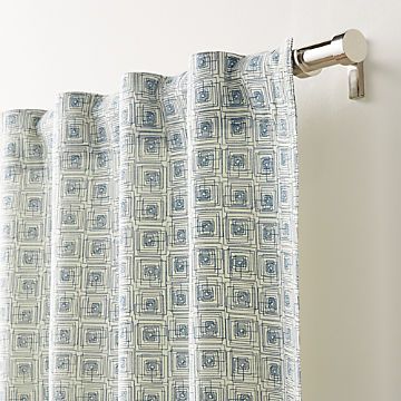 Curtain Panels And Window Coverings | Crate And Barrel Within Ikat Blue Printed Cotton Curtain Panels (Photo 44 of 50)