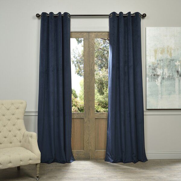 Dark Teal Velvet Curtains | Wayfair Within Velvet Heavyweight Grommet Top Curtain Panel Pairs (Photo 12 of 42)