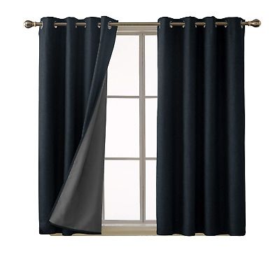 Deconovo Room Darkening Faux Linen 3 Pass Total Blackout Curtains With  Grommet 2 | Ebay Regarding Faux Linen Blackout Curtains (Photo 4 of 50)