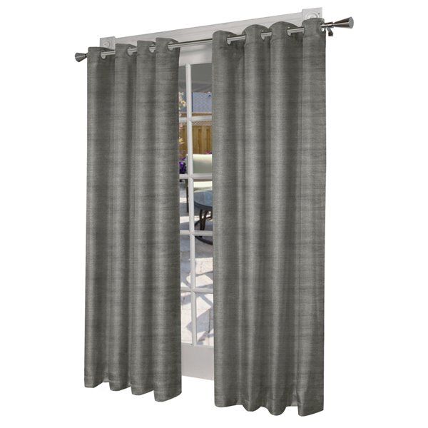Design Decor 96 In Viridian Grey Polyester Grommet Room Darkening Single  Curtain Panel With Grommet Room Darkening Curtain Panels (View 3 of 50)