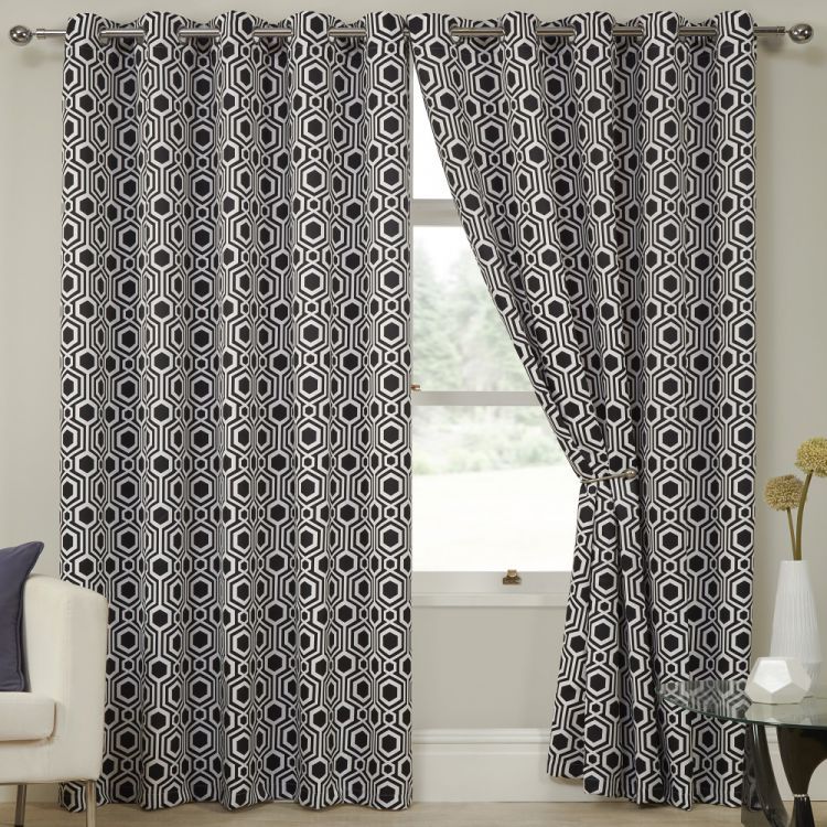 Details About Tony's Textiles – Blackout Curtain Panels With Grommets –  Geometric Print With Geometric Print Textured Thermal Insulated Grommet Curtain Panels (Photo 31 of 45)