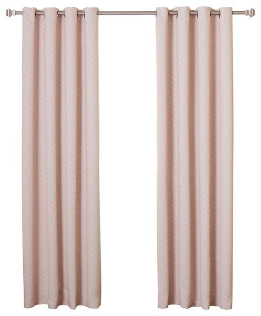 Diagonal Stripe Curtains, Pair, Baby Pink, 63" Intended For Tulle Sheer With Attached Valance And Blackout 4 Piece Curtain Panel Pairs (View 3 of 50)