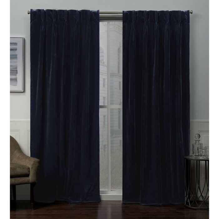 Donna Heavyweight Solid Color Room Darkening Pinch Pleat Panel Pair Regarding Double Pinch Pleat Top Curtain Panel Pairs (Photo 3 of 50)